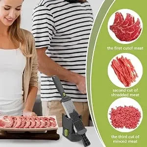 18-Blade Meat Slicer & Vegetable Cutter – One-Press Heavy-Duty Kitchen Cutting Tool with Safety Cover