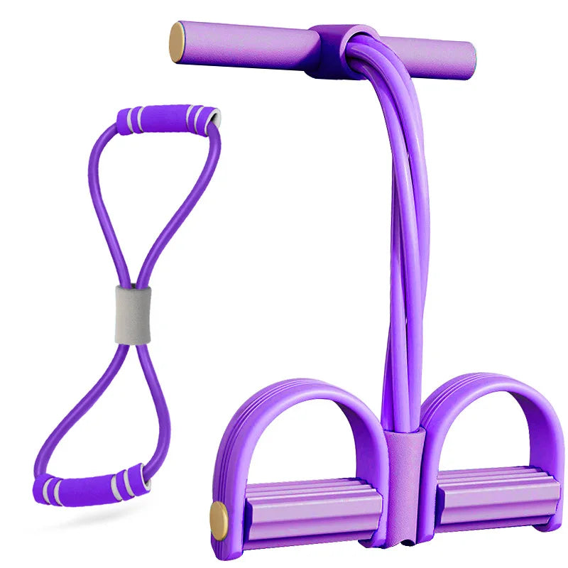 Adjustable Resistance Band with Handles & Foot Pedal | High Elastic Latex Exercise Band for Strength Training, Yoga, Pilates, Stretching & Home Fitness