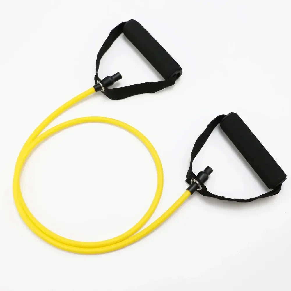 Adjustable Resistance Band with Handles & Foot Pedal | High Elastic Latex Exercise Band for Strength Training, Yoga, Pilates, Stretching & Home Fitness